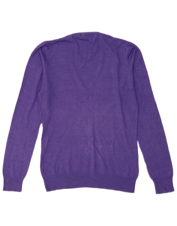 Maglione Zara da donna con scollo a V UK 12 Viscosa viola medio