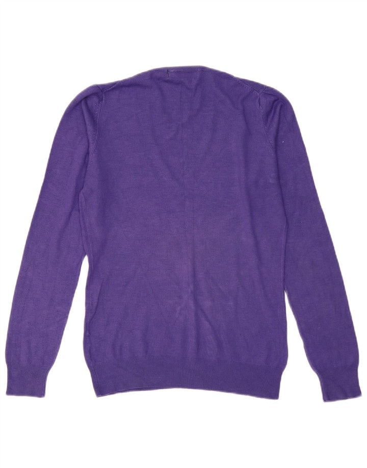 Maglione Zara da donna con scollo a V UK 12 Viscosa viola medio