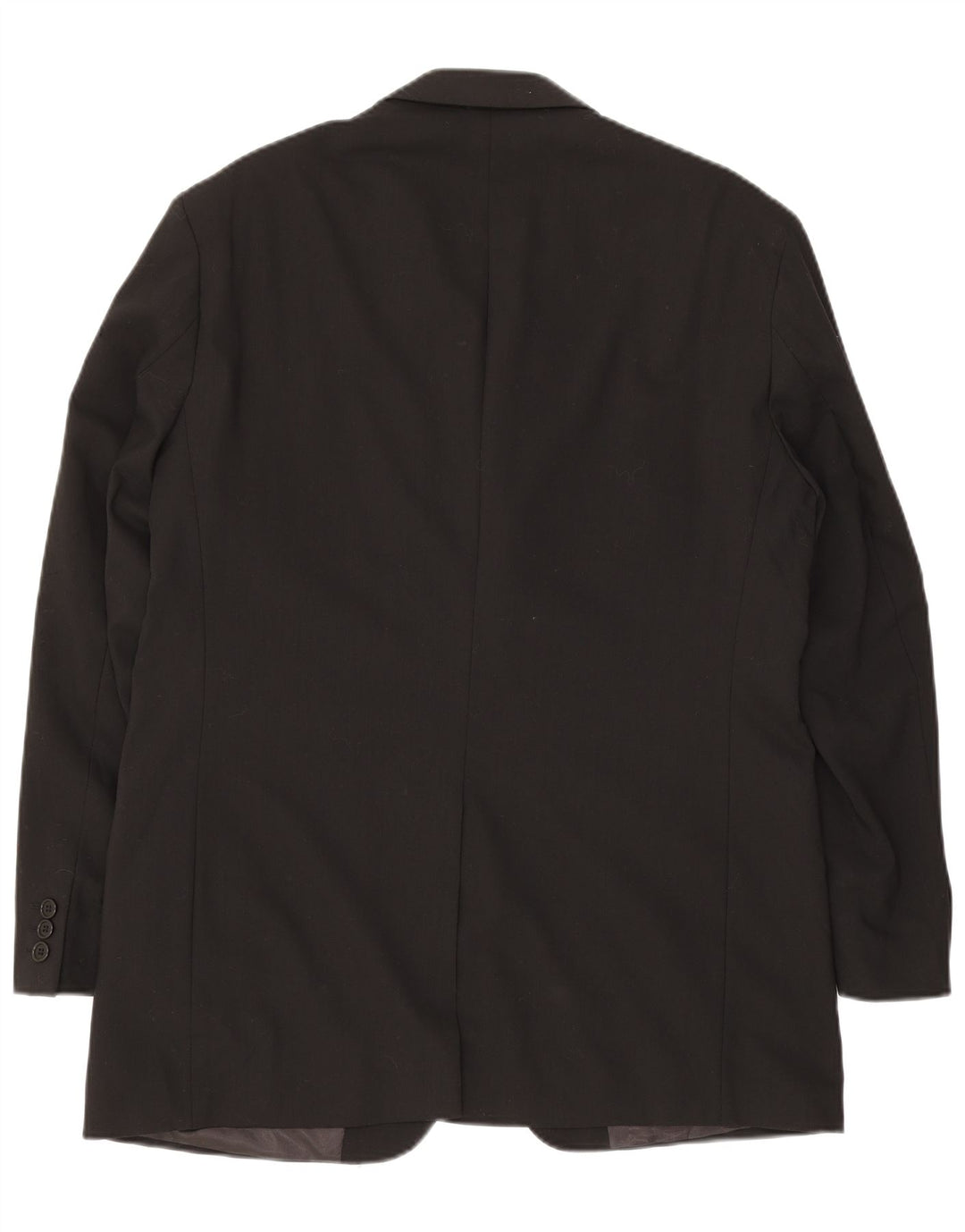 Giacca blazer a 3 bottoni da uomo Marks & Spencer UK 42 Large Black New Wool