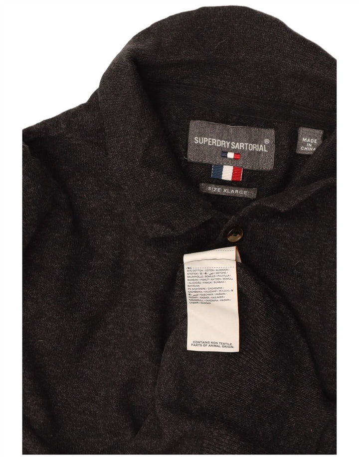 Maglione da uomo con collo alto SUPERDRY XL in cotone grigio