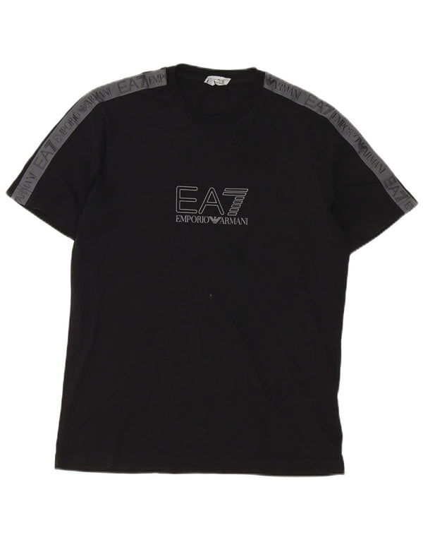 T-shirt grafica da uomo Emporio Armani Top XS in cotone color block nero