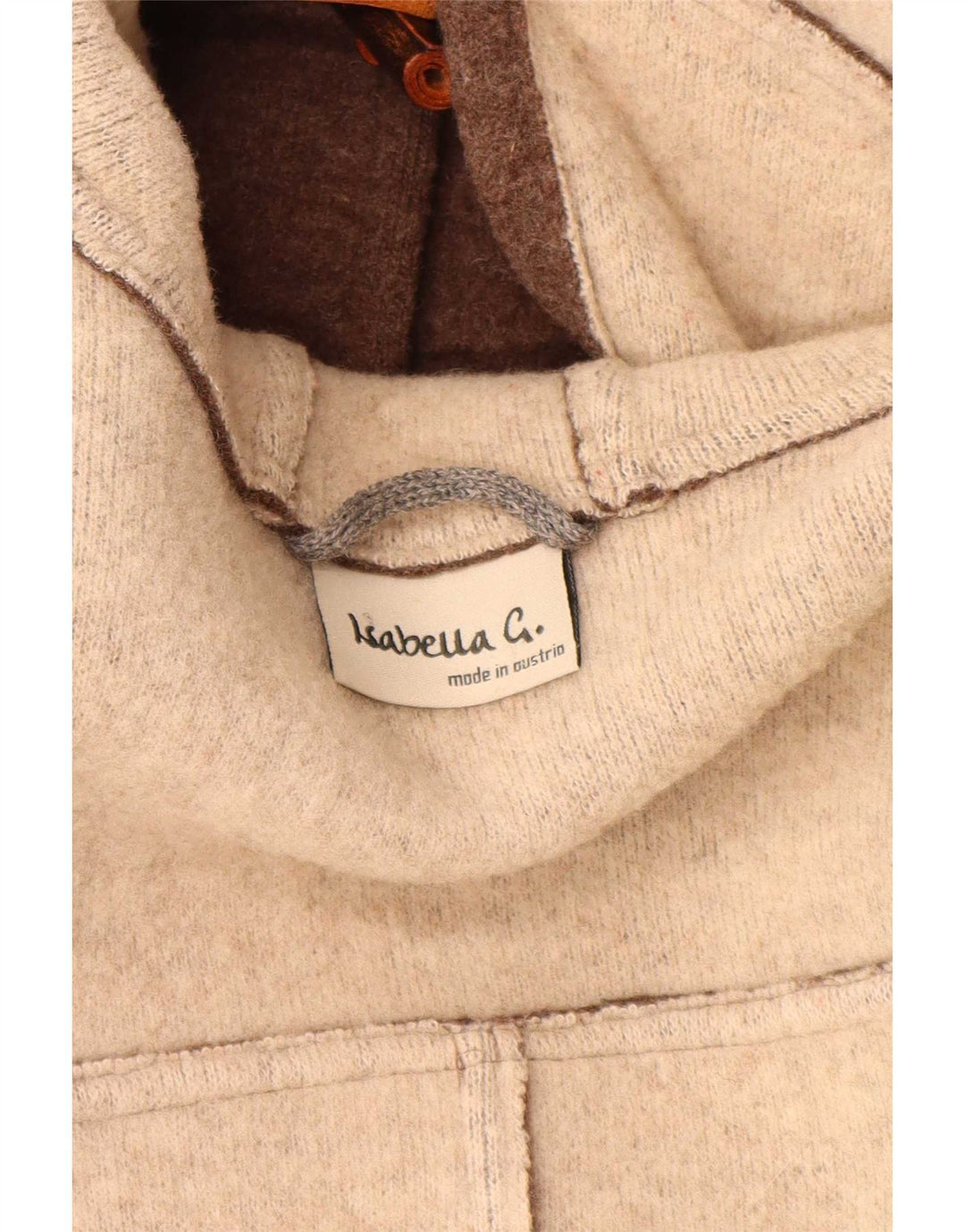 Montgomery con cappuccio da donna Isabella G UK 14 Lana nuova marrone medio