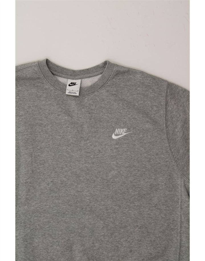 NIKE Felpa da uomo Maglione grande in cotone grigio
