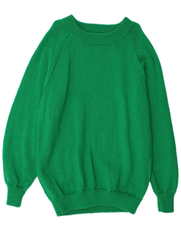 Maglione vintage da donna con scollo a barca lungo e lungo UK 18 XL Verde
