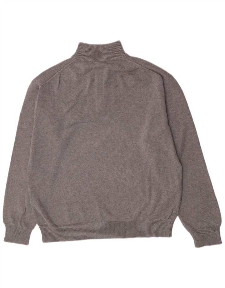 Gant Maglione da uomo con zip e collo 2XL in cotone grigio