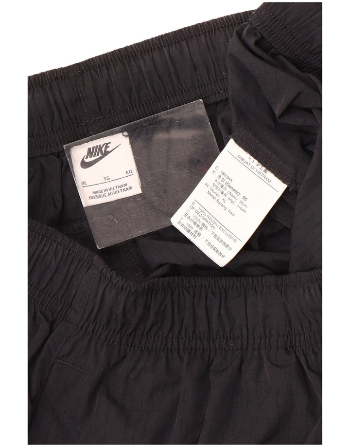 Pantaloni da tuta cargo Nike da uomo XL in nylon nero a quadri