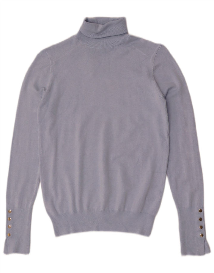 Maglione a collo alto da donna Zara UK 10 piccolo in viscosa blu