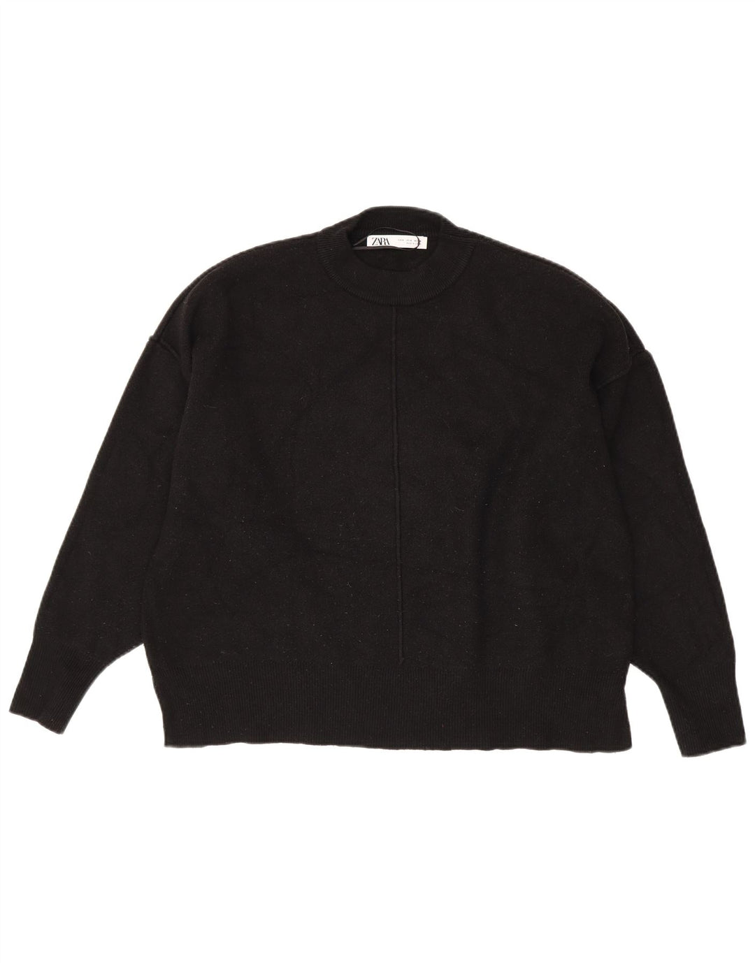 Maglione girocollo oversize da donna Zara UK 10 piccolo in viscosa nera