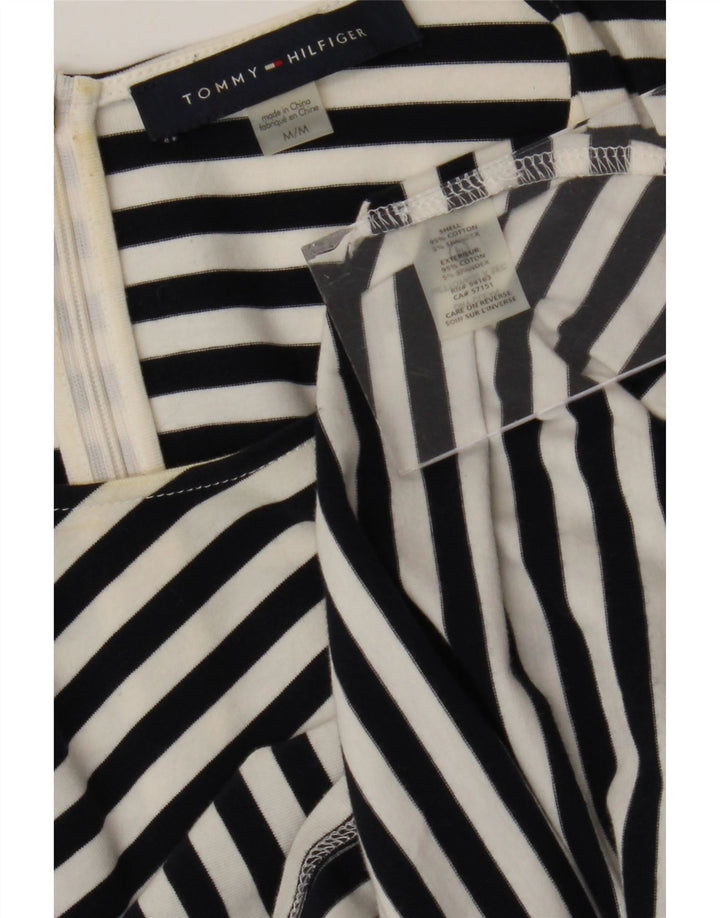 Abito a trapezio da donna Tommy Hilfiger UK 12 cotone a righe nere medie