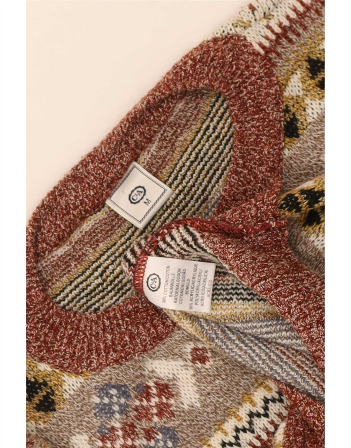 Maglione maglione girocollo da donna C&A UK 14 Fair Isle medio multicolore