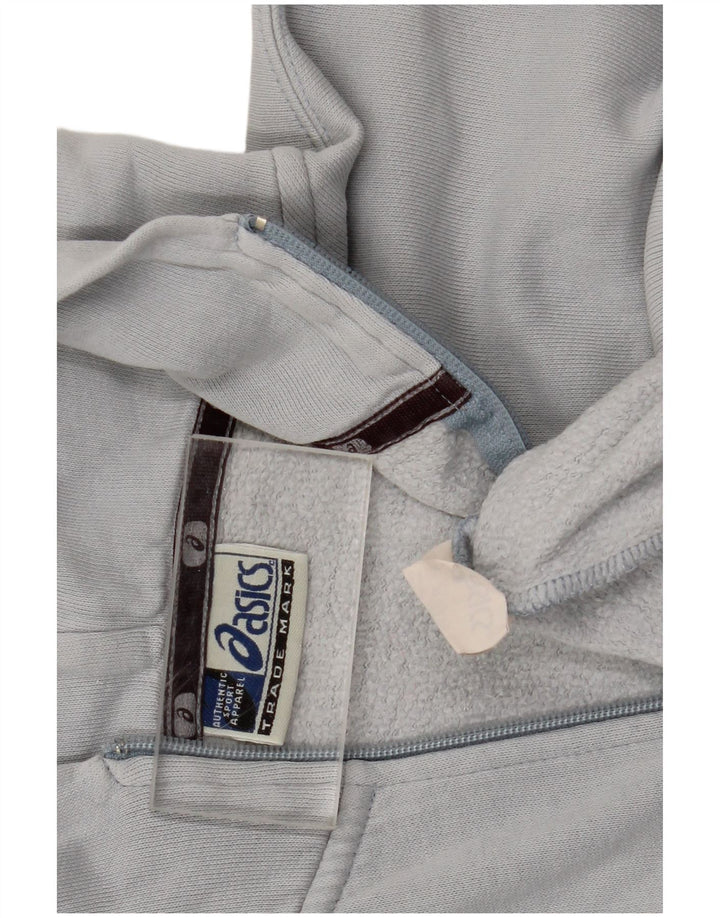 Maglione con cappuccio e zip da donna Asics UK 16 grande cotone grigio