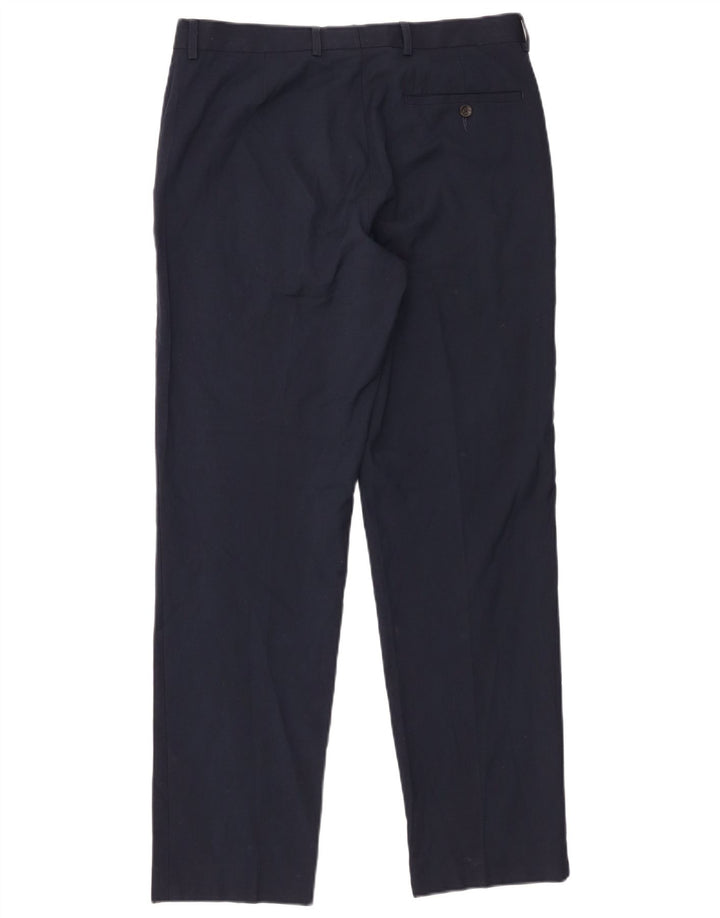 Pantaloni chino slim su misura da uomo Marks & Spencer W32 L31 Blu Navy