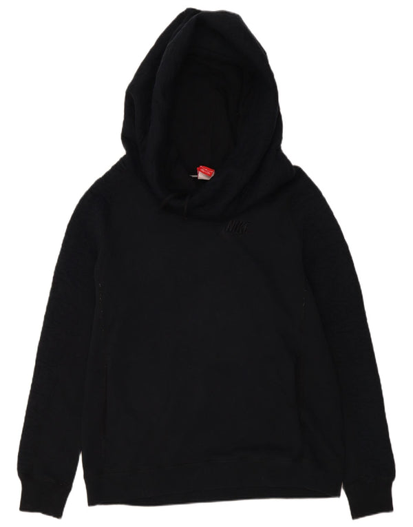 Felpa con cappuccio oversize da donna Nike UK 14 cotone medio nero