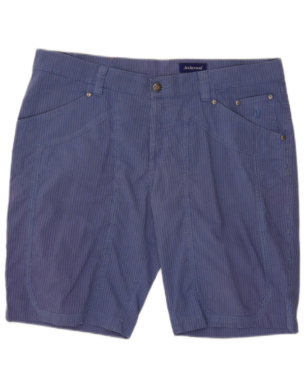 Pantaloncini casual da uomo Jeckerson W38 XL cotone gessato blu