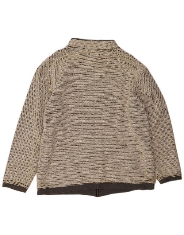 Giacca da ginnastica da uomo Weird Fish di grandi dimensioni in cotone beige