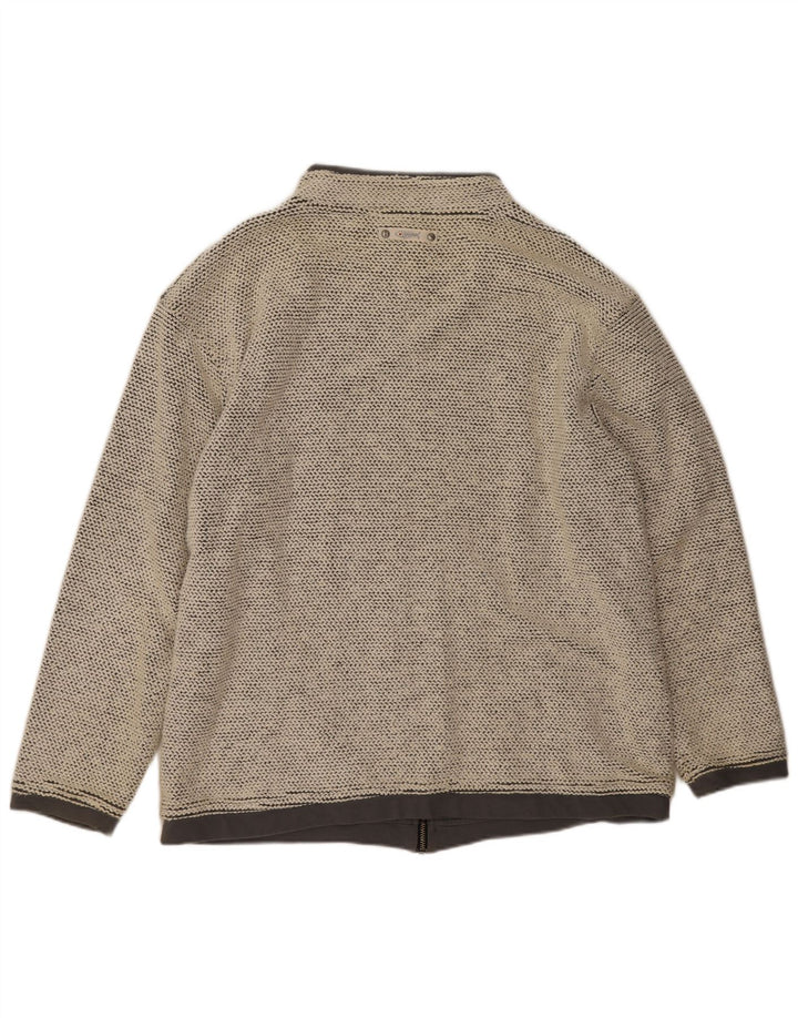 Giacca da ginnastica da uomo Weird Fish di grandi dimensioni in cotone beige