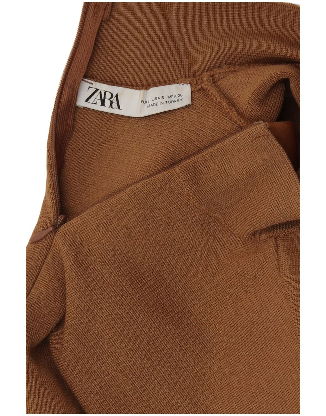 Top corto in camicetta corta da donna Zara UK 8 piccolo in viscosa marrone