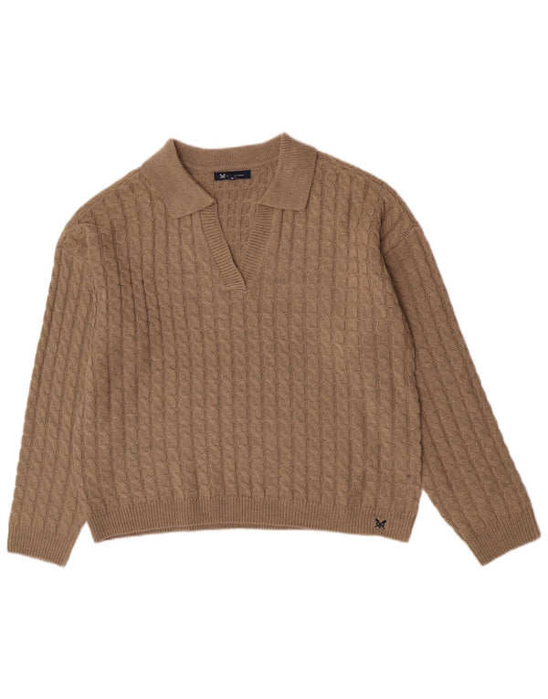 Crew Clothing Maglione da donna con collo alto UK 18 XL Acrilico marrone