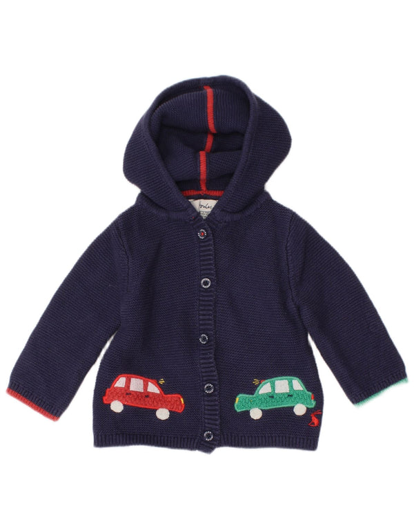 JOULES Maglione cardigan con cappuccio grafico per neonata 3-6 mesi blu navy