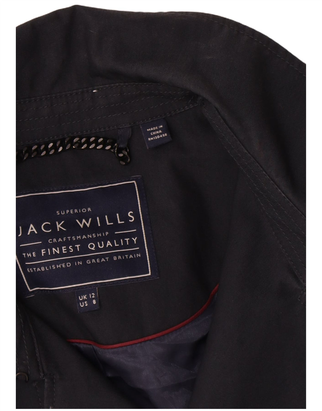 Trench da donna Jack Wills UK 12 cotone medio blu navy