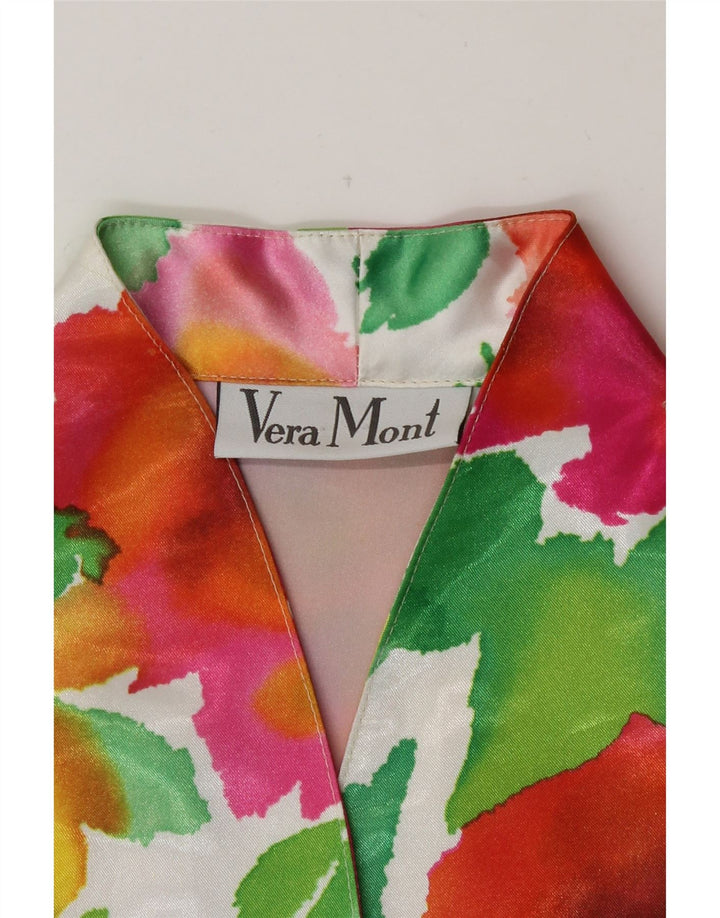 Camicetta trasparente da donna Vera Mont UK 12 media floreale multicolore
