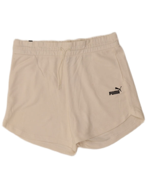 Pantaloncini sportivi da donna Puma UK 18 XL cotone bianco sporco
