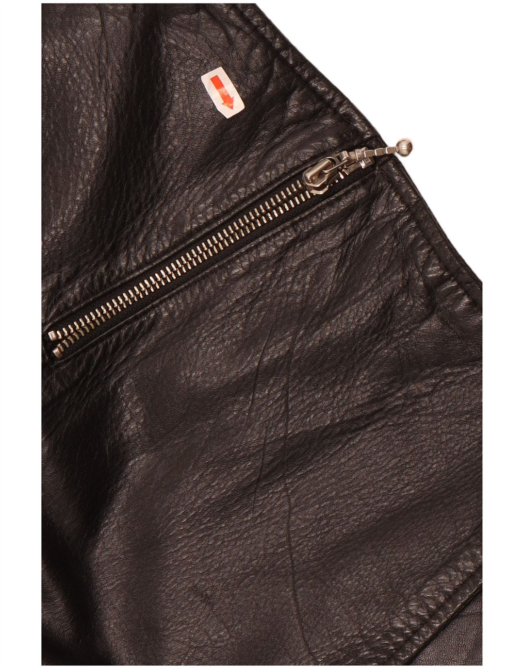 Giacca Bolero in pelle vintage da donna UK 12 media nera