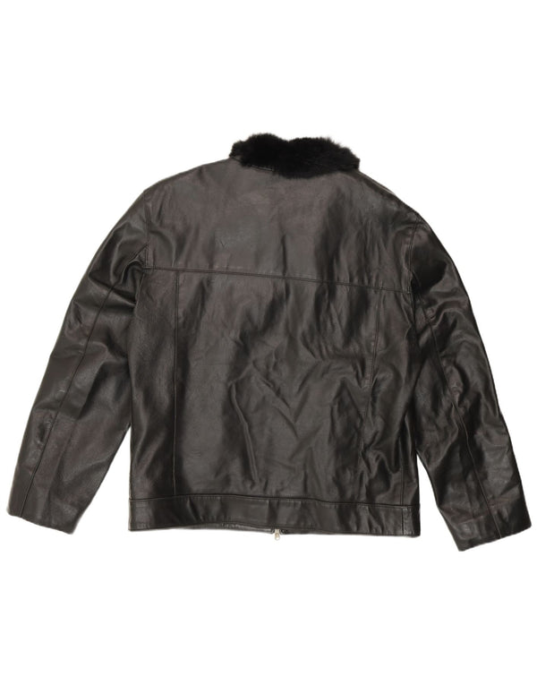 Giacca in pelle da donna Society UK 20 2XL Pelle nera