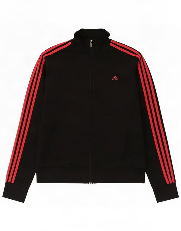 Giacca superiore della tuta Adidas Climalite da donna UK 16/18 Large Nero Poliestere