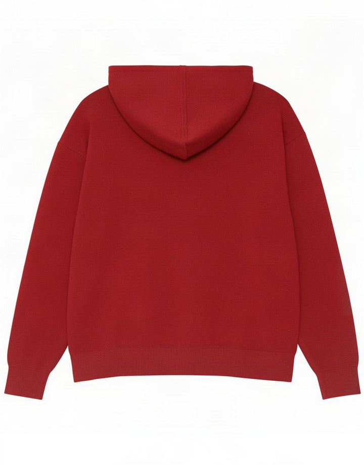 Massimo Dutti Maglione con cappuccio da uomo piccolo in cotone rosso