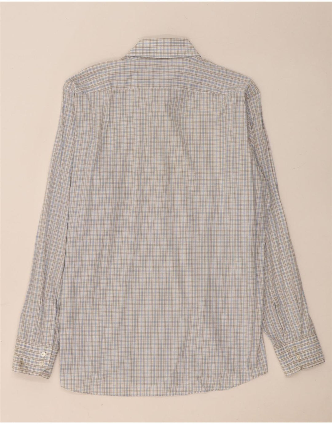 Camicia da uomo vestibilità regolare Hugo Boss taglia 16 1/2 grande cotone a quadretti blu