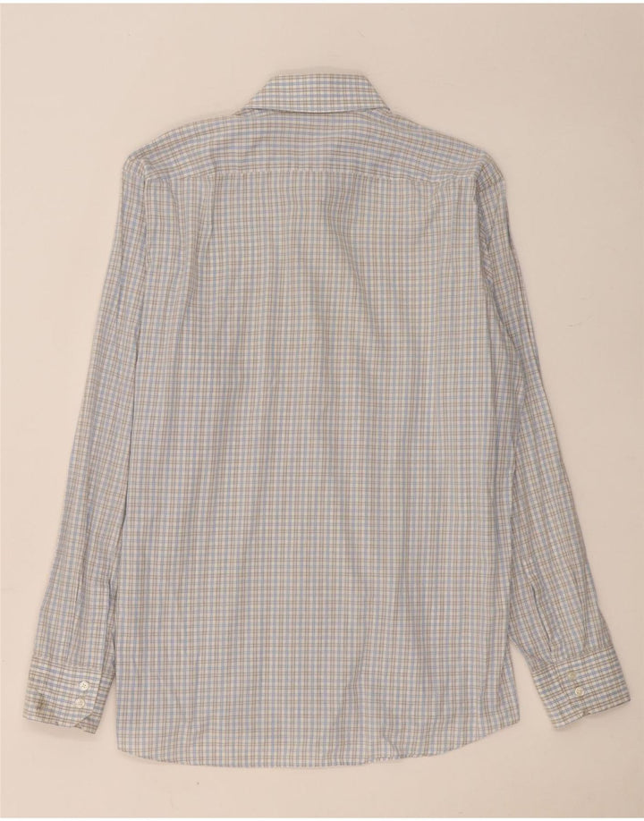 Camicia da uomo vestibilità regolare Hugo Boss taglia 16 1/2 grande cotone a quadretti blu