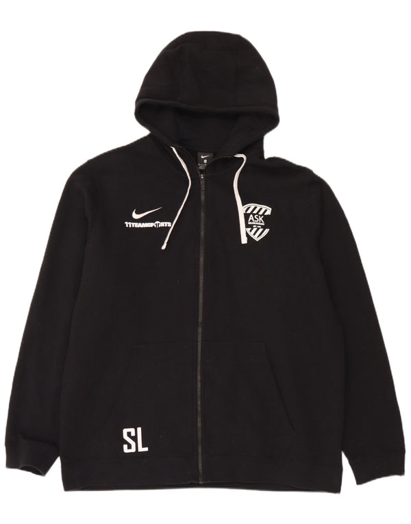 Felpa con cappuccio e zip grafica Nike da uomo XL in cotone nero