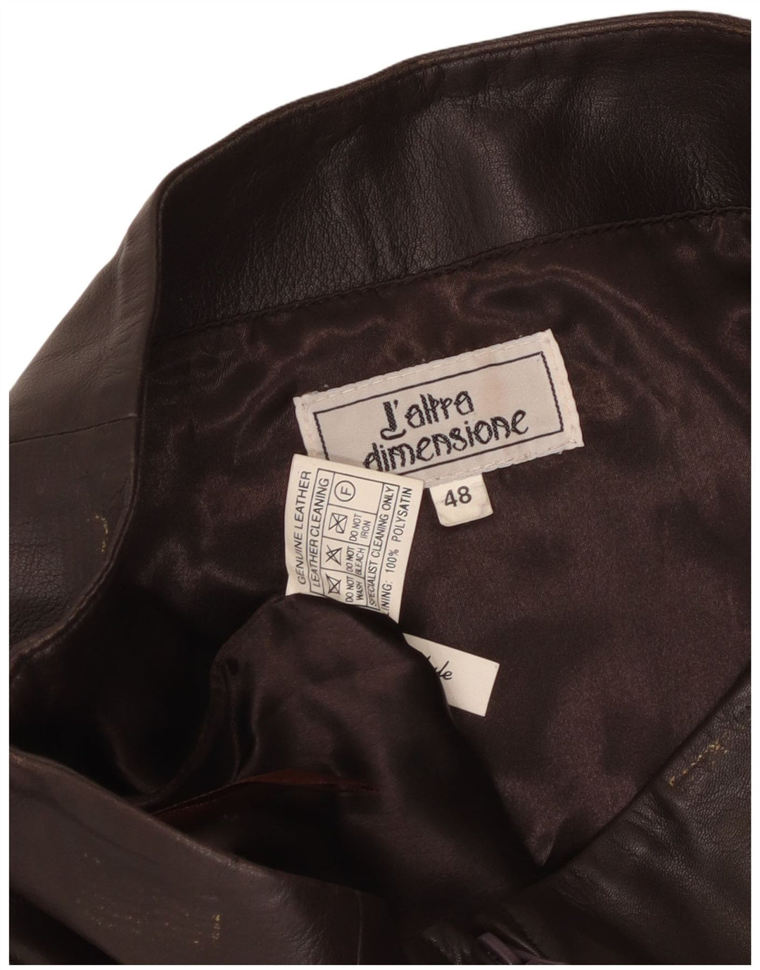 Gonna in pelle vintage da donna IT 48 XL W36 in pelle marrone