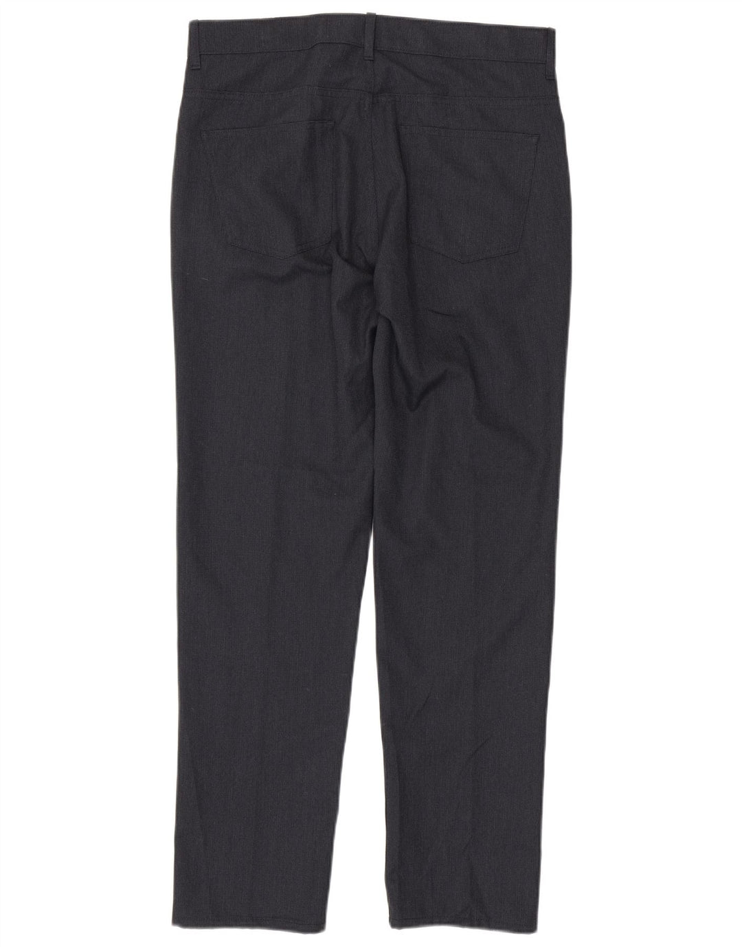 Pantaloni da abito dritti da uomo Marks & Spencer W34 L33 poliestere blu navy