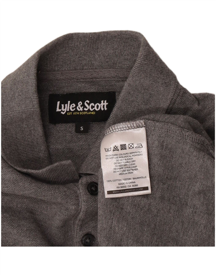 Polo a maniche lunghe da uomo Lyle & Scott piccola in cotone grigio