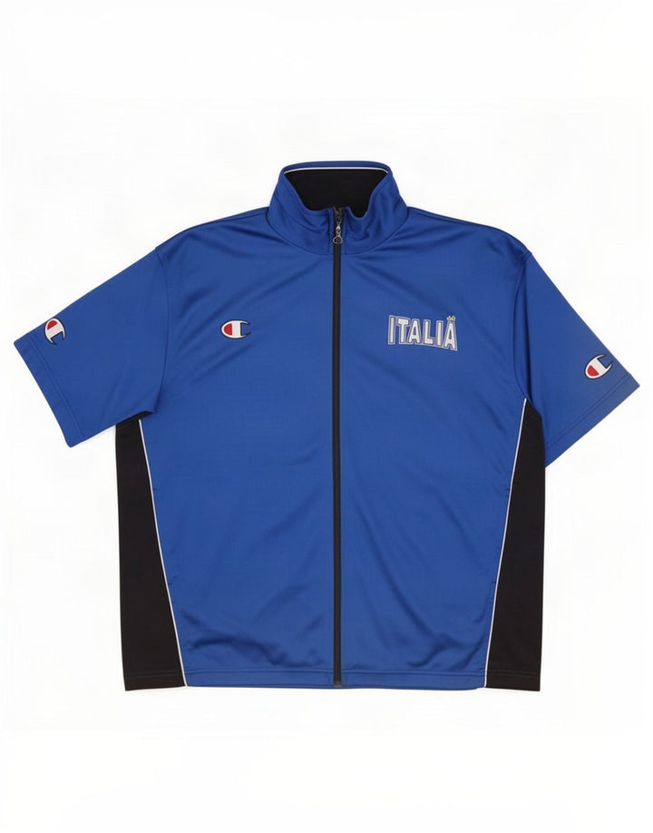 Giacca da tuta grafica Champion Italia da uomo, colore blu medio
