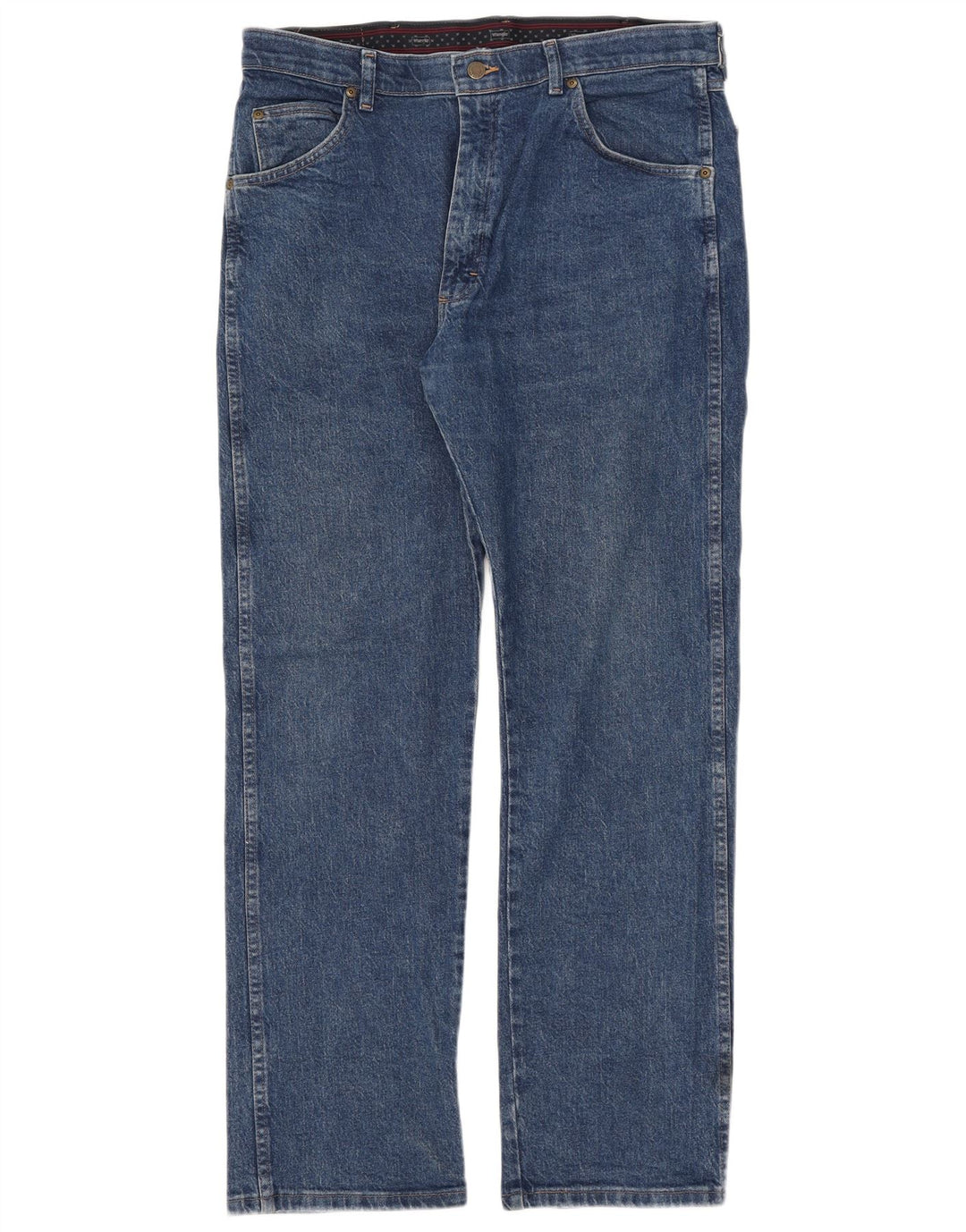 Jeans dritti da uomo Wrangler vestibilità regolare W36 L32 cotone blu