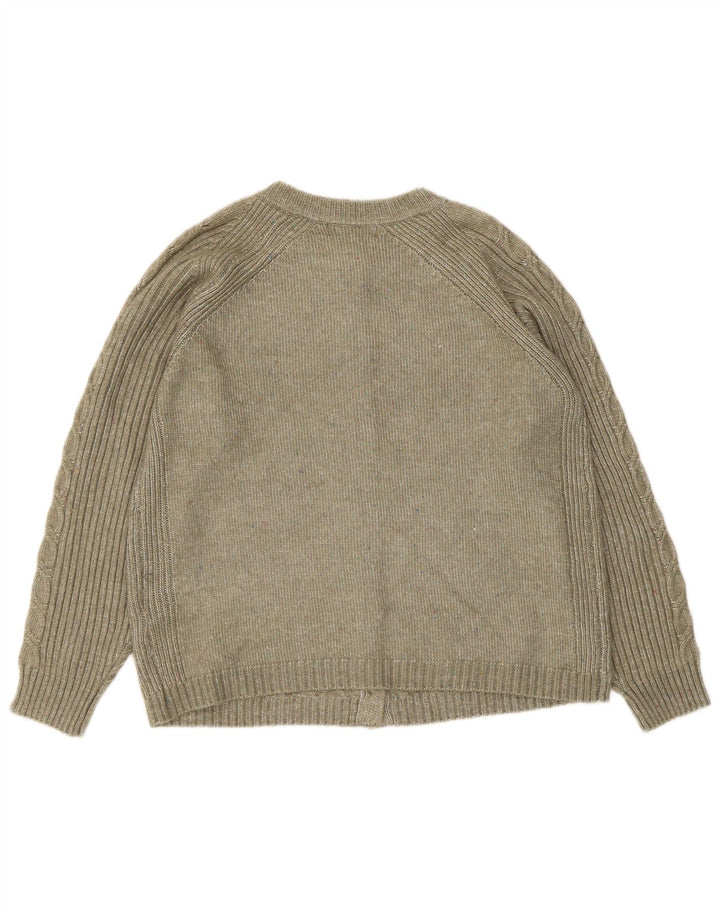 Maglione cardigan da donna Marks & Spencer UK 14 Poliestere kaki medio