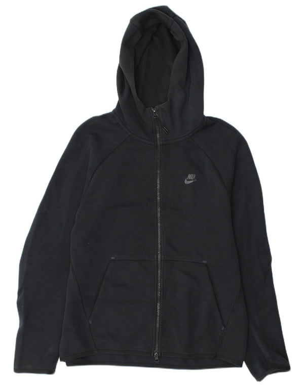 Felpa con cappuccio e zip Nike da uomo in cotone nero medio