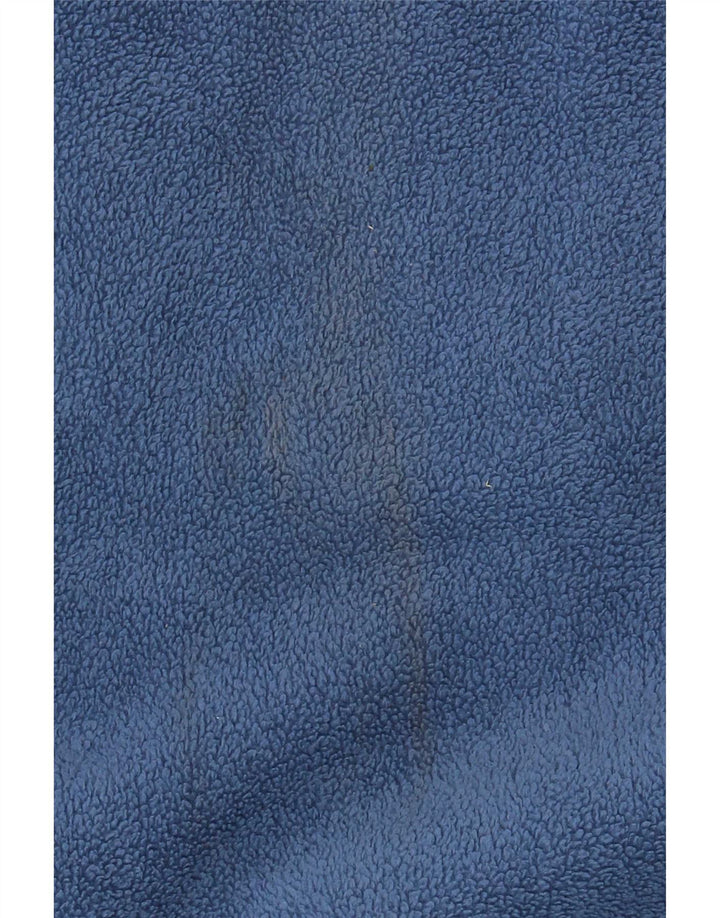 Maglione in pile vintage da uomo con zip e collo in poliestere blu medio