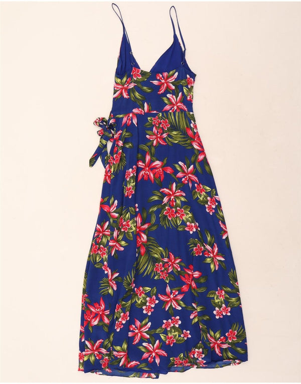 Tommy Hilfiger Donna Wrap Sundress US 2 XS Blu Floreale Viscosa