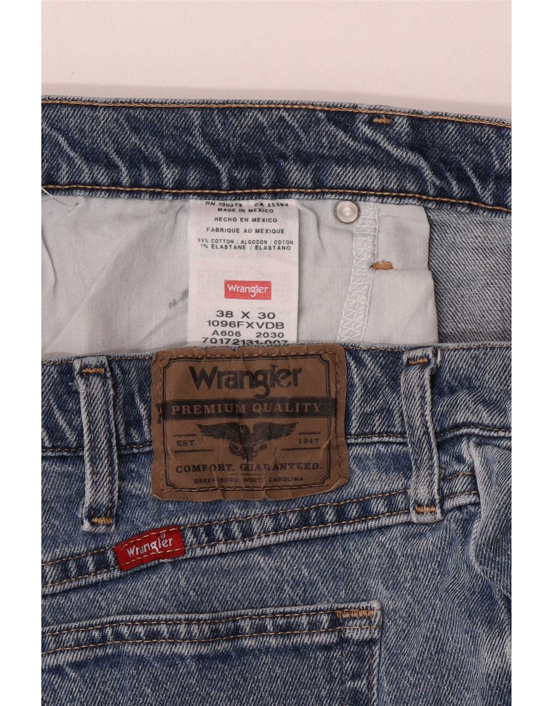 Jeans dritti da uomo Wrangler W38 L30 cotone blu