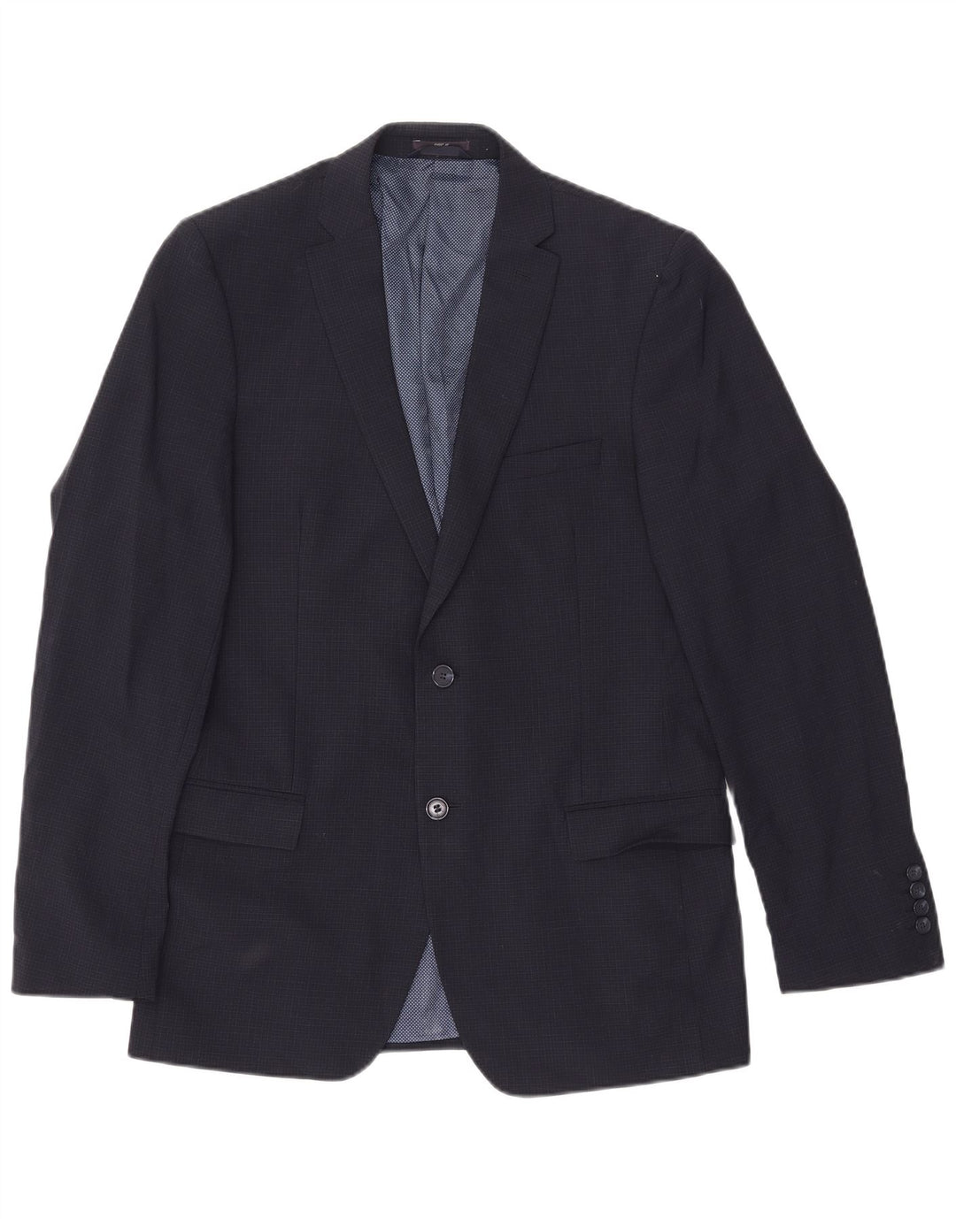 Giacca blazer a 2 bottoni Marks & Spencer da uomo UK 40 grande check blu navy