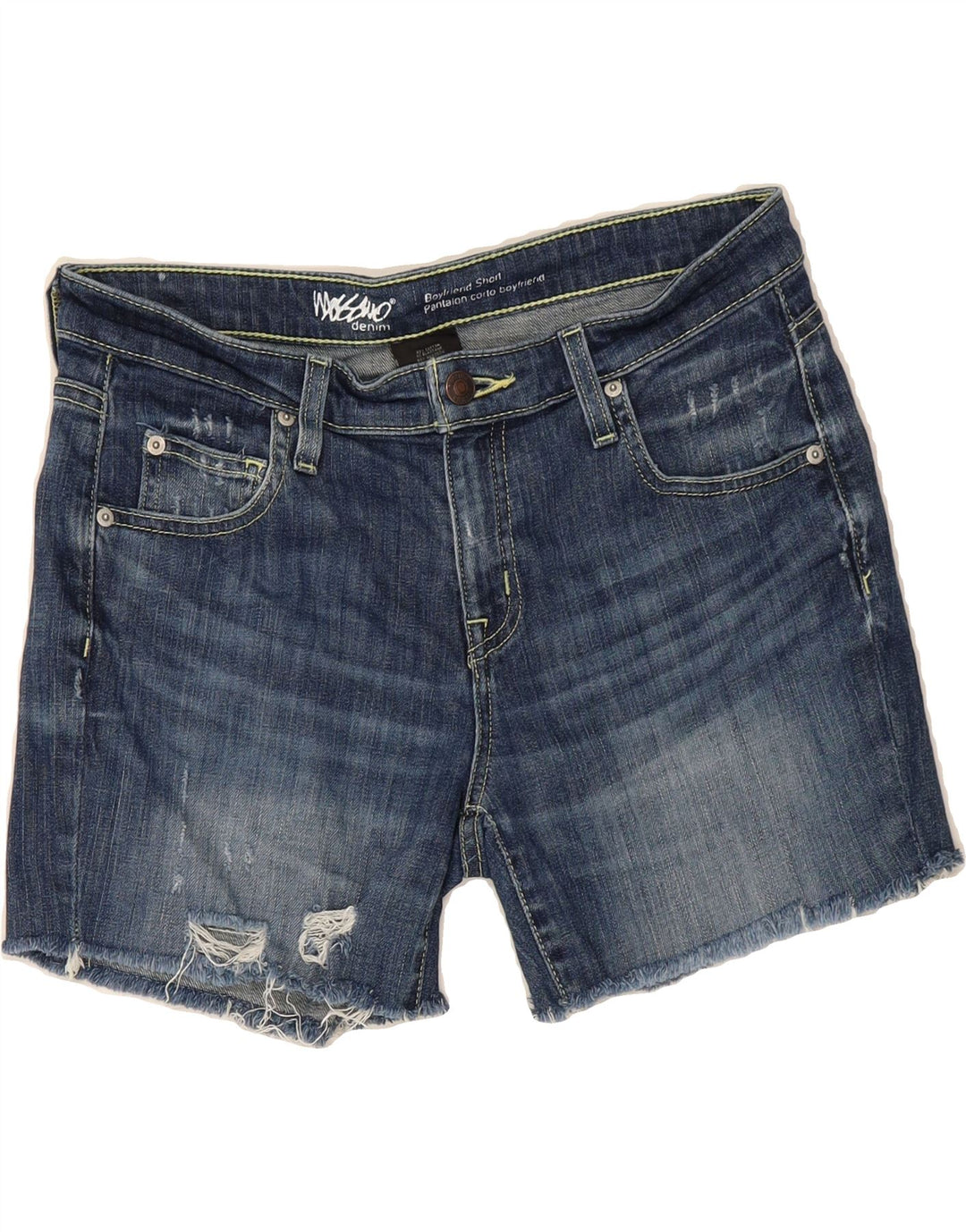 MOSSIMO Womens Boyfriend Distressed Denim Shorts US 4 Small W27 Blue Vintage Mossimo and Second-Hand Mossimo from Messina Hembry 