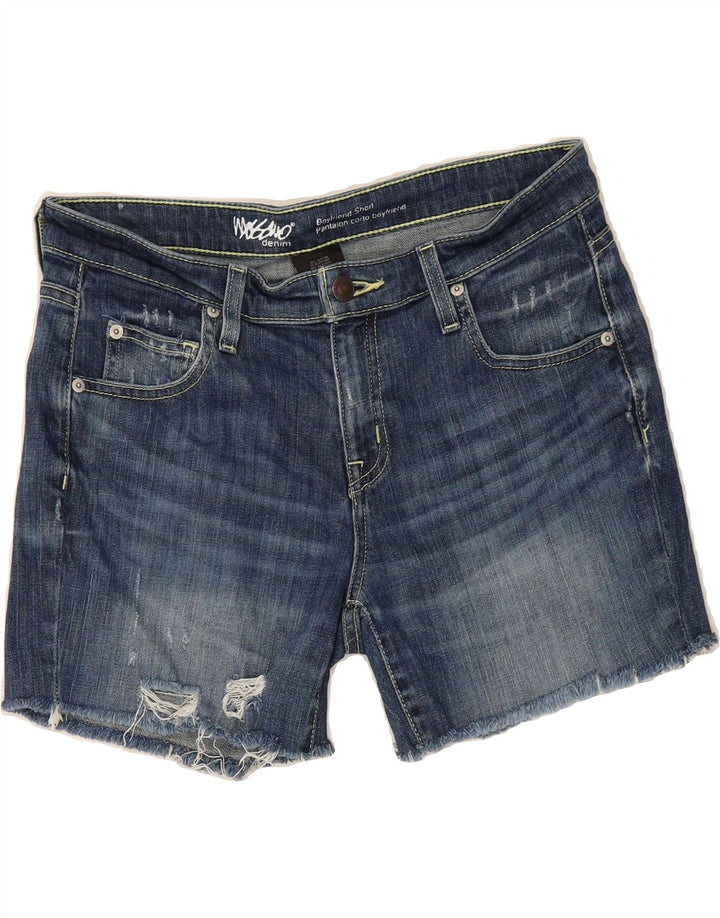 MOSSIMO Womens Boyfriend Distressed Denim Shorts US 4 Small W27 Blue Vintage Mossimo and Second-Hand Mossimo from Messina Hembry 