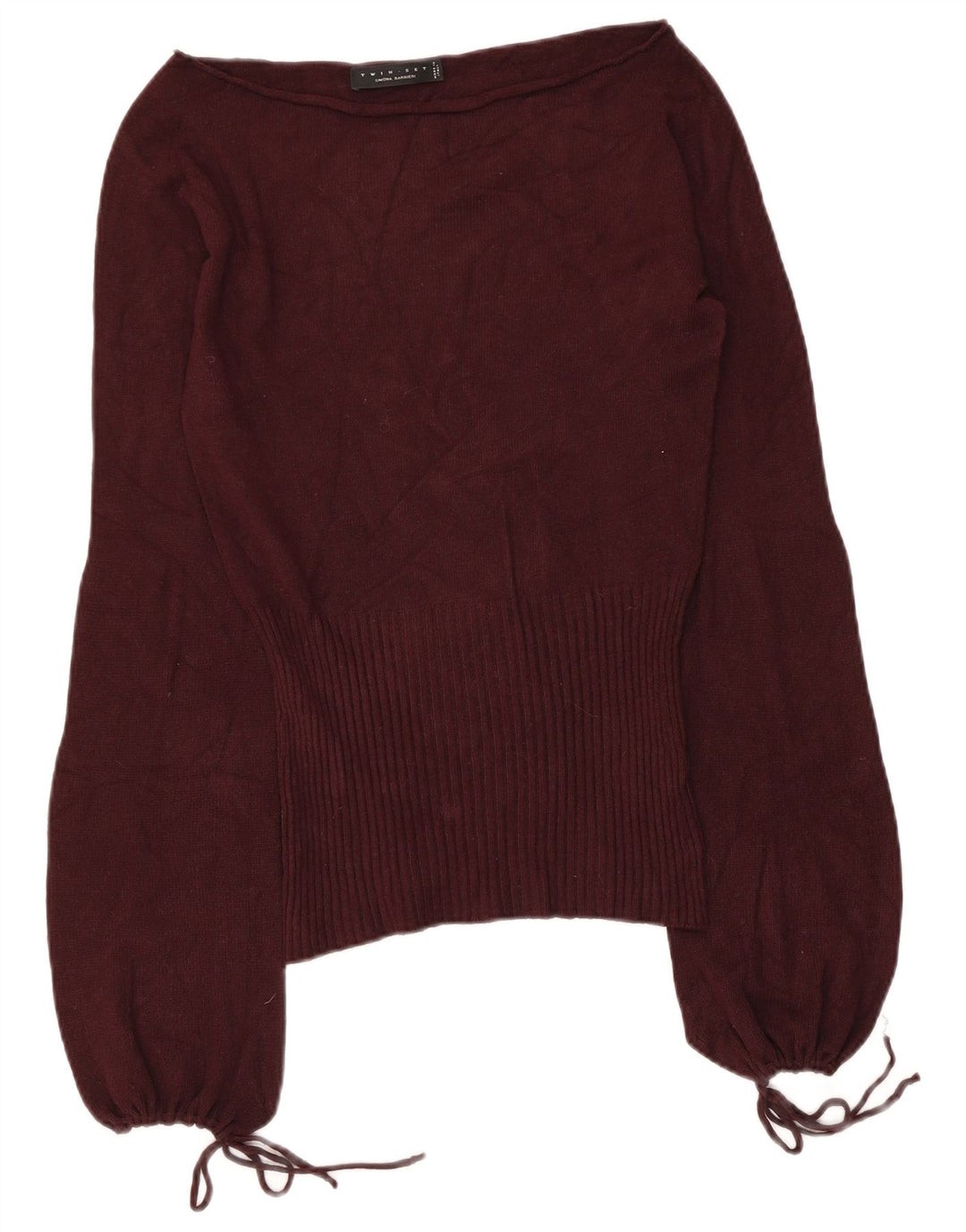 SIMONA BARBIERI Top Twin-Set da donna a maniche lunghe UK 12 Medium Maroon