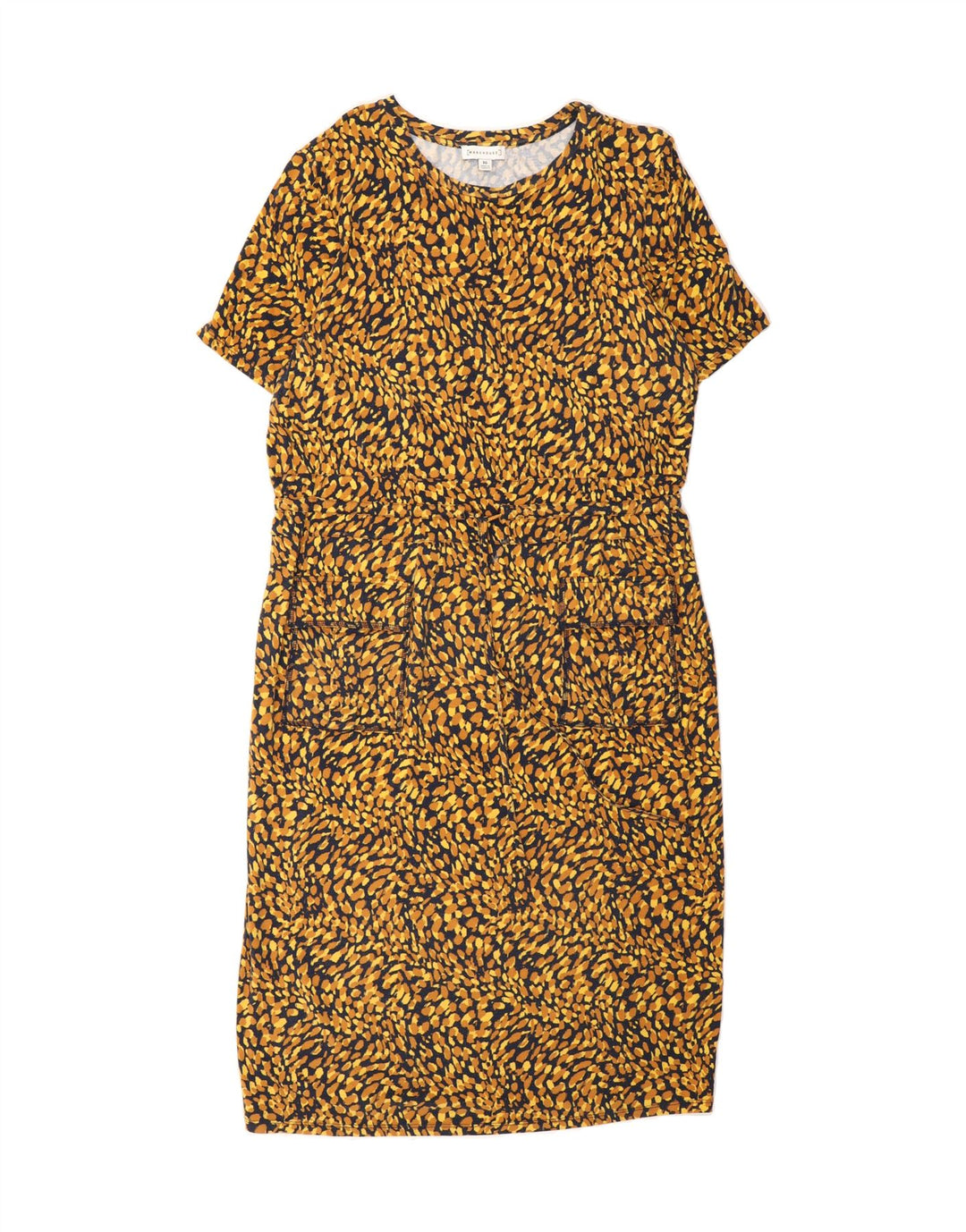 WAREHOUSE Womens Sheath Dress UK 16 Large Brown Animal Print Polyester Vintage Warehouse and Second-Hand Warehouse from Messina Hembry 