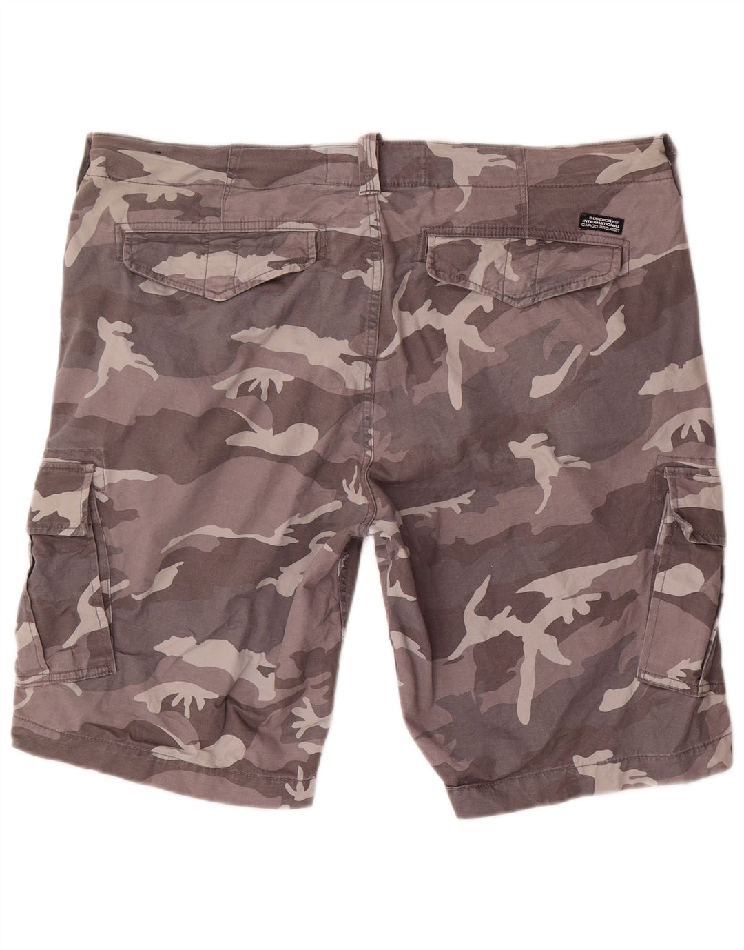 Pantaloncini cargo da uomo Superdry W38 XL in cotone mimetico grigio