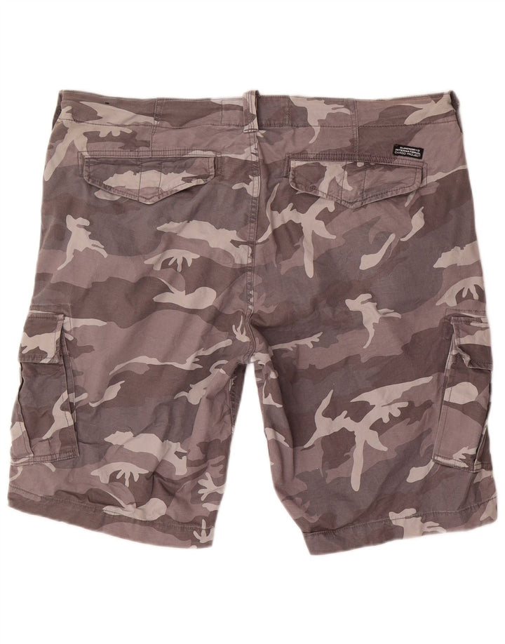 Pantaloncini cargo da uomo Superdry W38 XL in cotone mimetico grigio